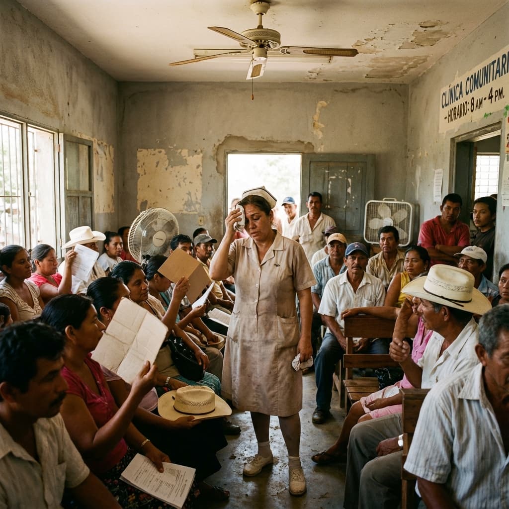 Crowded, hot waiting room